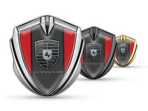 Porsche Emblema Silicone Badge Durevole Tocco Premium
